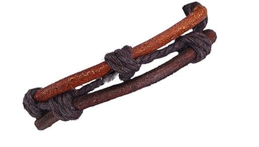Handgjorda armband för män äkta brunt läder ihopbundna