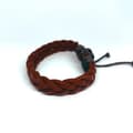 Miniatyrbild 3 av 3: Handgjort flätat armband i orange läder
