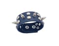 Miniatyrbilde 1 av 2: Läderarmband med runda och spikenitar