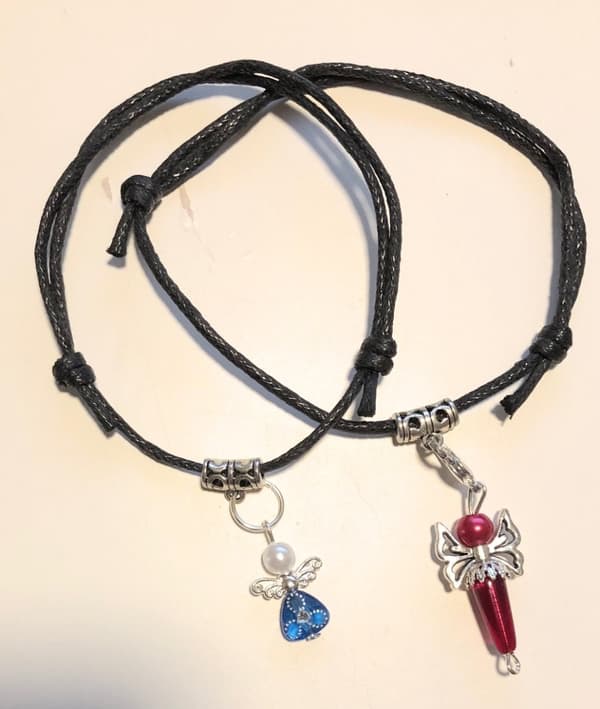 2 st armband / fotlänk snöre och ängel