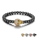Miniatyrbild 3 av 4: Armband med dödskalle med diamanter elastiskt band unisex zirkon