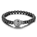 Miniatyrbild 4 av 4: Armband med dödskalle med diamanter elastiskt band unisex zirkon