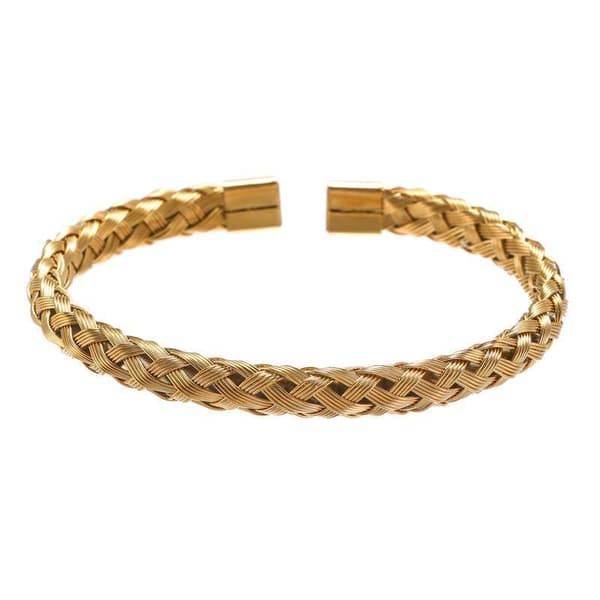 Armband i flätat stål i silver och guld unisex universal fit