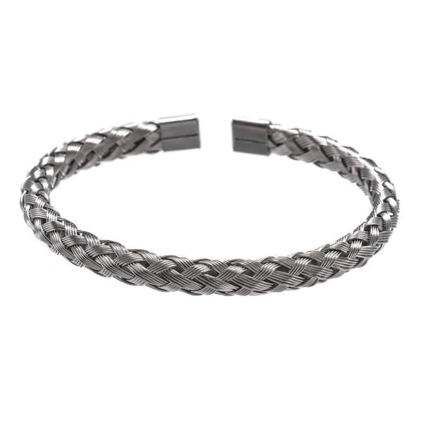 Armband i flätat stål i silver och guld unisex universal fit