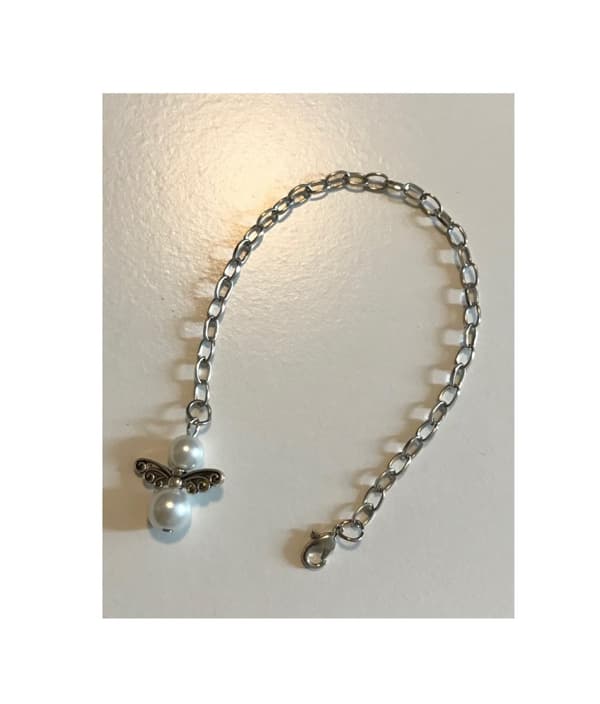stilren söt en vit Ängel armband