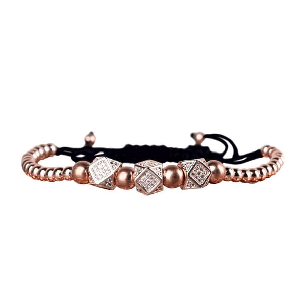 Armband, Pärlor och Tre Berlocker - Rosé