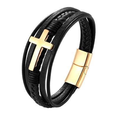 Stilrent Hög Kvalitets PU-Läder Kors Armband