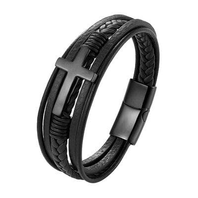 Stilrent Hög Kvalitets PU-Läder Kors Armband