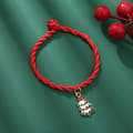 Miniatyrbilde 3 av 6: Handmade woven bracelets with Christmas motifs red snow fir