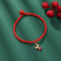 Miniatyrbilde 4 av 6: Handmade woven bracelets with Christmas motifs red snow fir
