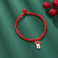 Miniatyrbilde 5 av 6: Handmade woven bracelets with Christmas motifs red snow fir