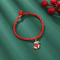 Miniatyrbilde 6 av 6: Handmade woven bracelets with Christmas motifs red snow fir