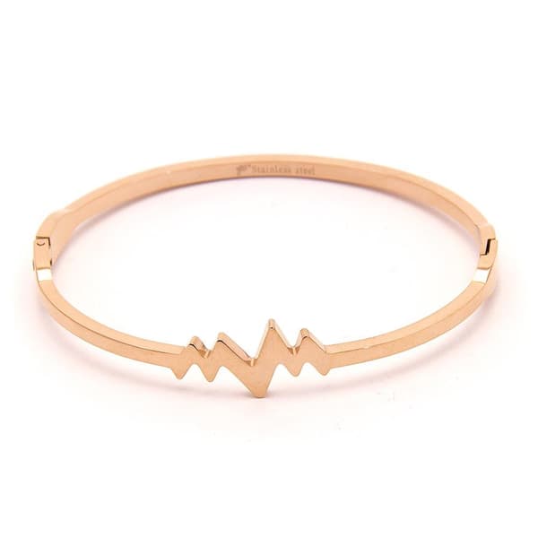 Armband Heartbeat Link Solid - Rosa Guld