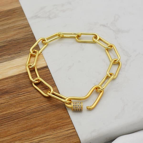 Hjärtformat armband 18 k guldplätering kedja unik design