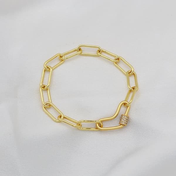Hjärtformat armband 18 k guldplätering kedja unik design