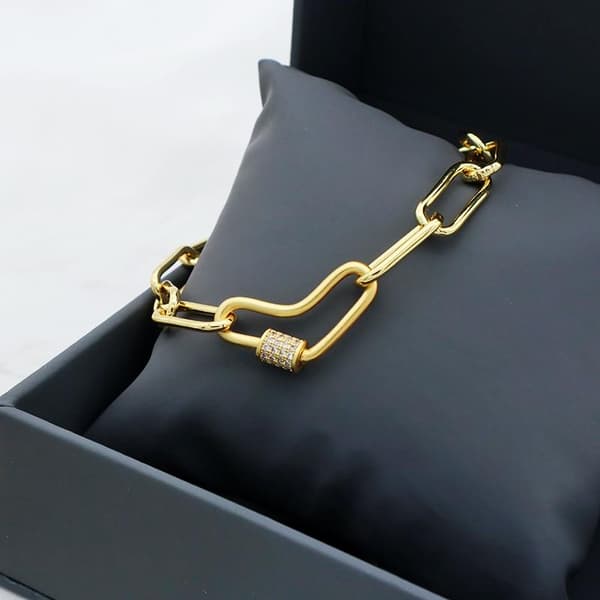 Hjärtformat armband 18 k guldplätering kedja unik design