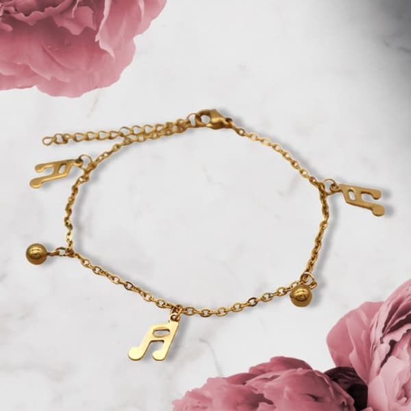 Armband med g-klav musikälskare 18k guldplätering gåva present