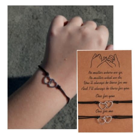 DUBBLA HJÄRTA vänskapsarmband pararmband NO15 DESIGN