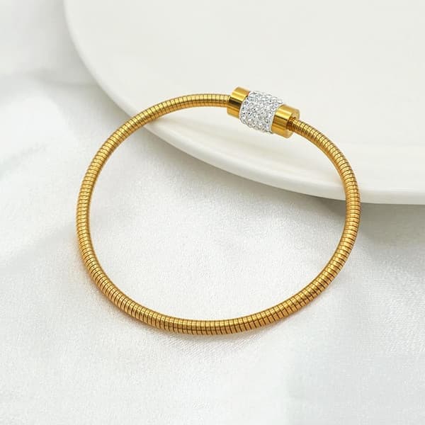 Armbånd med charms nazar hånd fatima og rhinestones - guldbelagt gave
