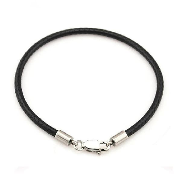 Exklusivt Hög Kvalitet Tunt PU-Läder Armband Svart Svart