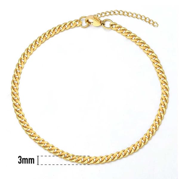 Säädettävä Pansan Link Chain -rannan kultaketju 3mm
