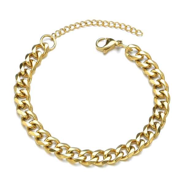 Justerbar pansan link kjede armbånd gullkjede 7mm