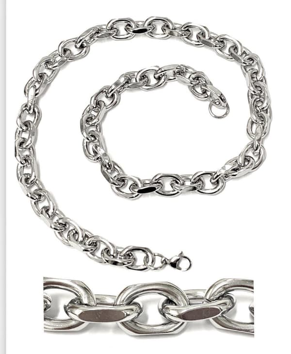 Ankarlänk halsband i  Stål som håller färgen livet ut 6mm tjock, 55cm lång