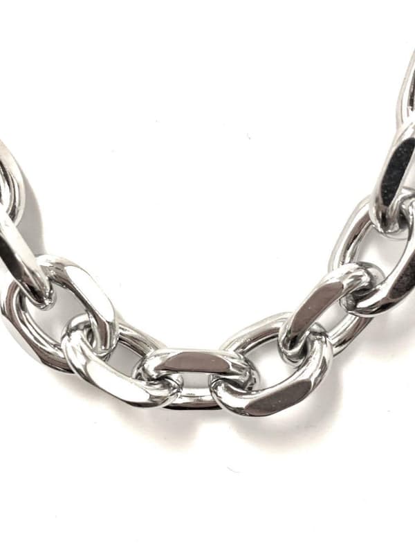 Grov Ankarlänk halsband i stål som håller färgen livet ut.