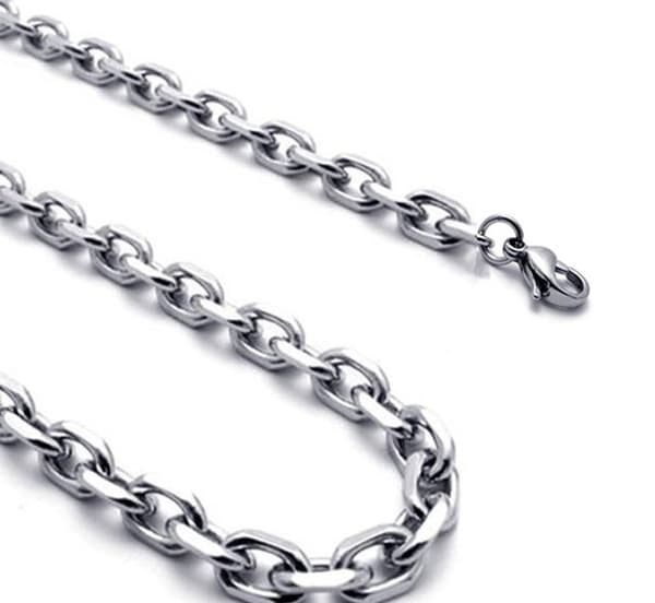 Grov Ankarlänk halsband i stål som håller färgen livet ut. 10mm tjock,55cm lång