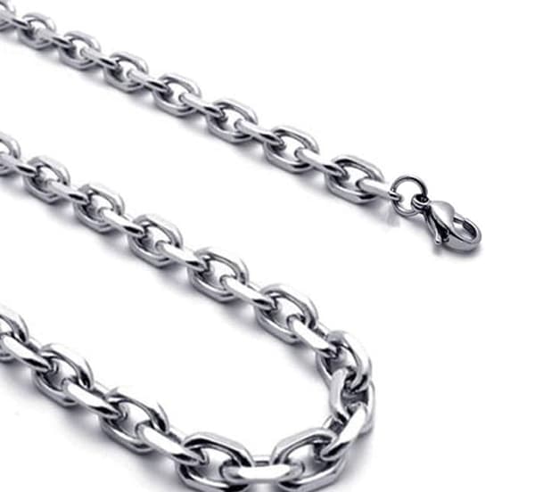 Grov Ankarlänk halsband i stål som håller färgen livet ut.