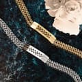 Miniatyrbilde 1 av 3: Luxurious bracelet with thick chain & checkered buckle magnetic clasp