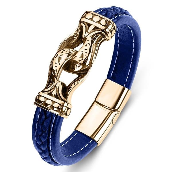 Bohemian extravagant bracelet with baroque decoration leather