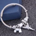 Miniatyrbild 2 av 2: Rostfritt stål Silver Tone Charm Retro Armband Rhinestone Fairy