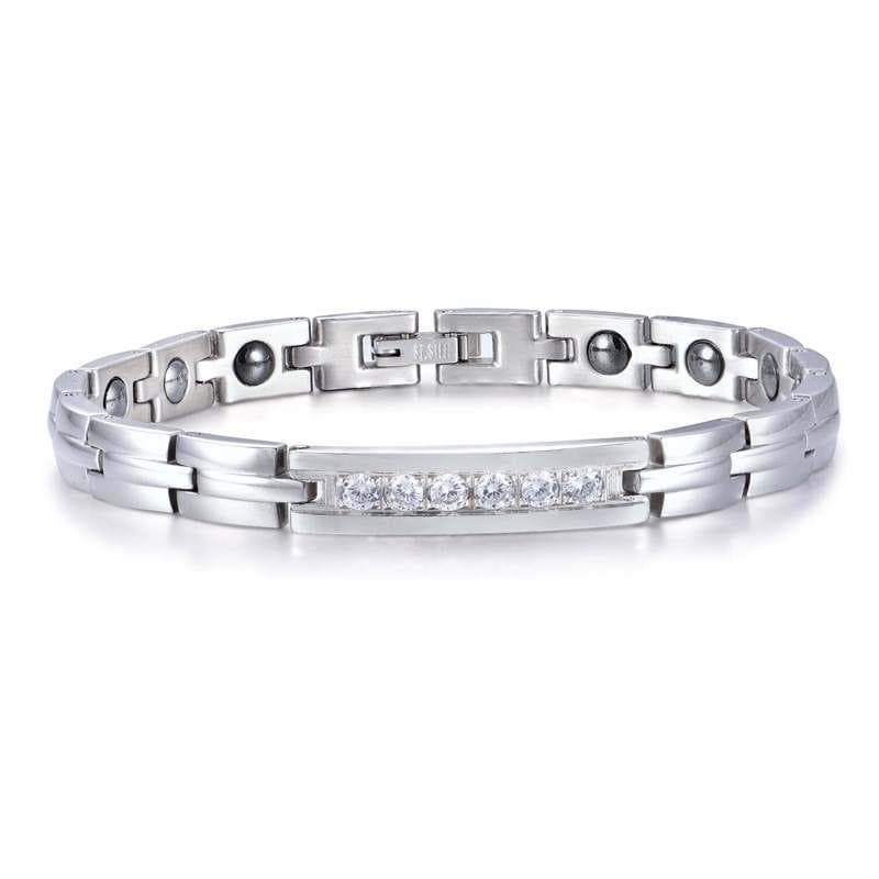 Noorzai S - Strass stenar magnetiskt armband rostfritt stål män