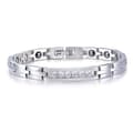 Miniatyrbilde 1 av 3: Noorzai S - Rhinestone stones magnetic bracelet stainless steel men