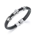 Miniatyrbilde 1 av 4: Bracelet in vegan leather & retro cross with stainless steel details