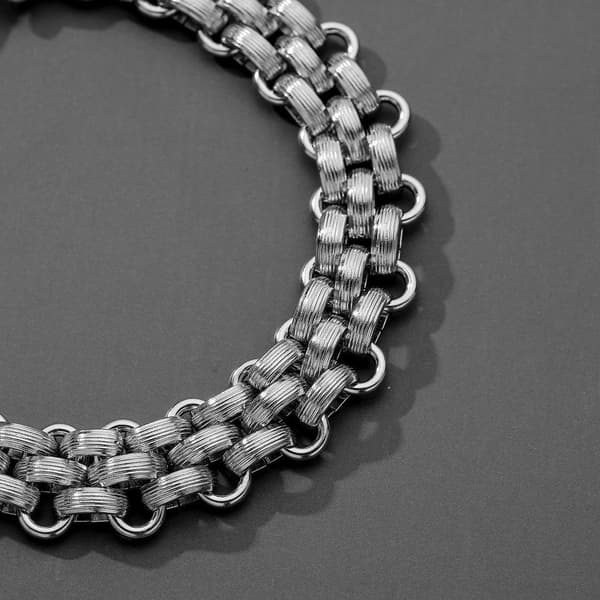 Bracelet in vegan leather & retro cross with stainless steel details