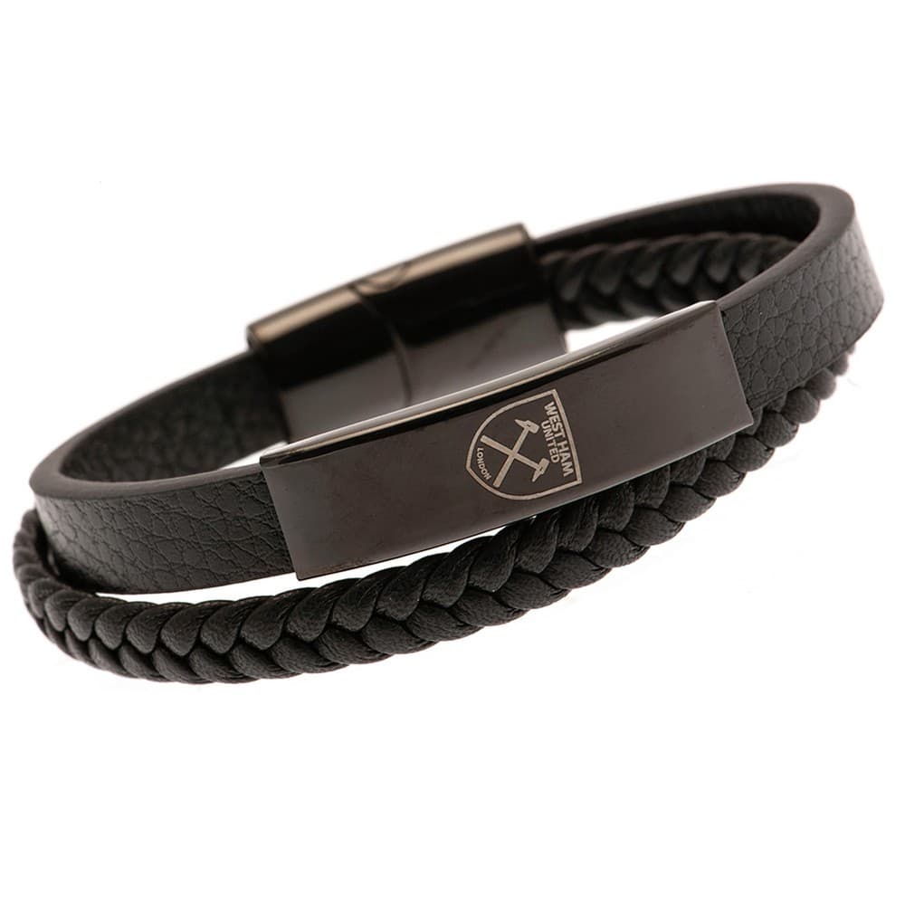 West Ham United FC Läder Crest armband