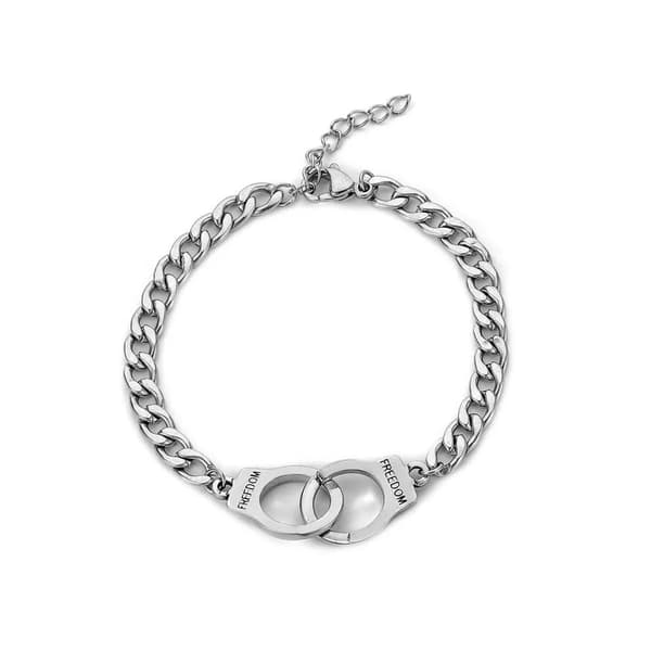Armbånd i rustfri stålkæde med håndjerns frihed