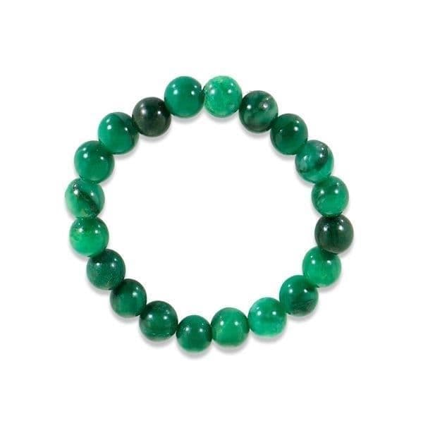 Armband - Afrikansk Jade - Elastisk 19cm - Unisex - Grön färg - Naturlig sten