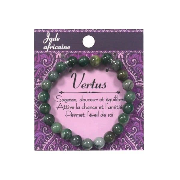 Armband - Afrikansk Jade - Elastisk 19cm - Unisex - Grön färg - Naturlig sten
