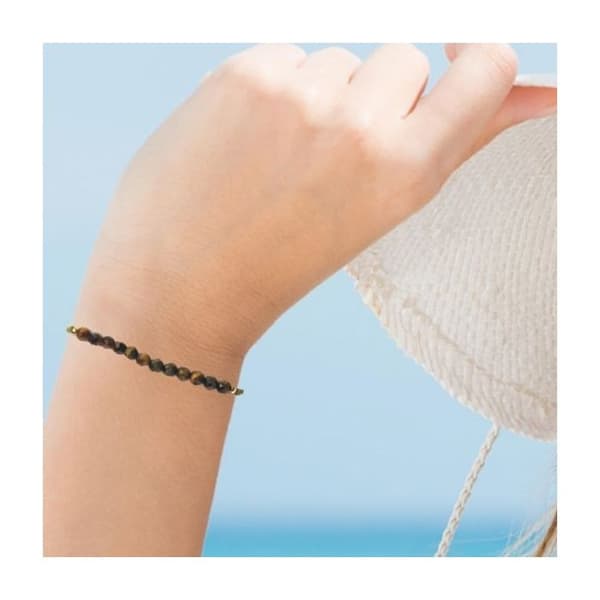 Armband - Kvinna - Tigeröga - Natursten - Justerbar - Brun