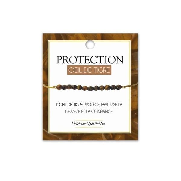 Armband - Kvinna - Tigeröga - Natursten - Justerbar - Brun