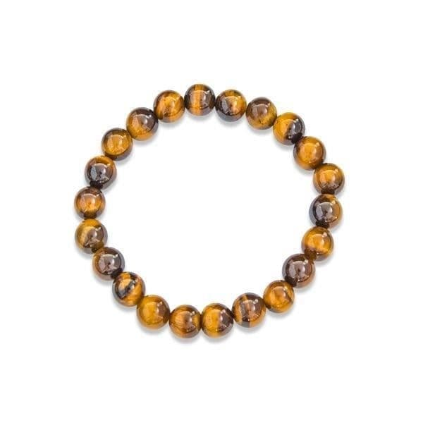 Armband - Tigeröga - Amber Brun - Elastisk 19cm - Unisex - Naturlig Sten