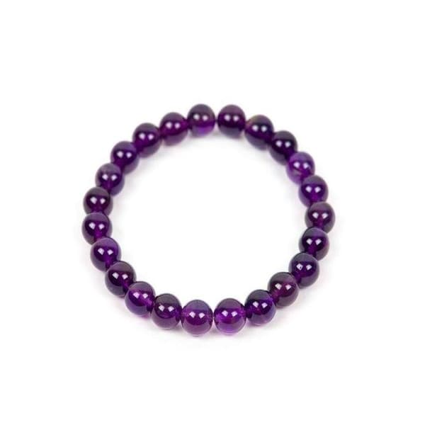 Armband - Ametist - Lila - 19cm - Unisex - Äkta natursten