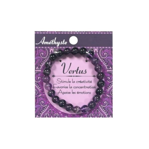 Armband av äkta naturliga ametiststenar - Armband - Ametist - Lila - Blandat