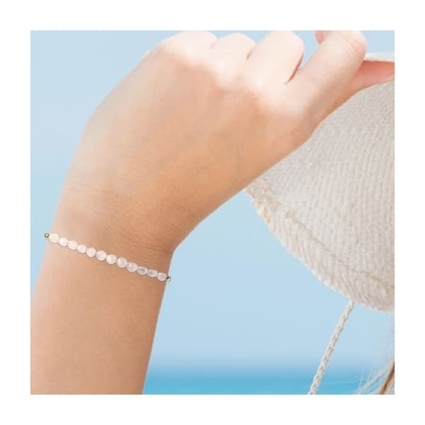 Armband - Kärlek - Rosenkvarts - Kvinna - Justerbar - Naturlig Sten