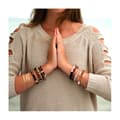 Miniatyrbild 3 av 3: Armband - Naturlig Sten - Coraline - Unisex - Elastisk 19 cm - Färg Korall