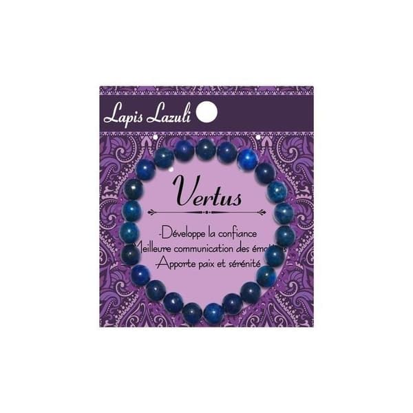 Armband - Lapis Lazuli - Unisex - Naturlig sten - Blå färg - 19 cm