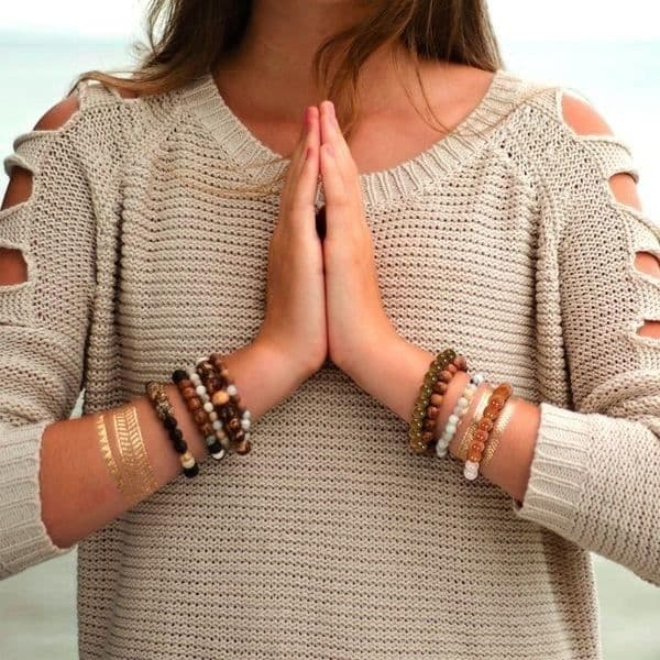 Armband - Naturlig sten - Rökkvarts - Elastisk 19cm - Unisex - Brun
